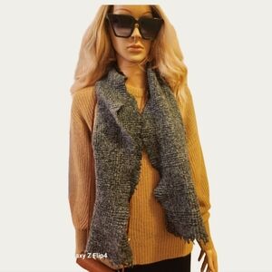 Made In Italy Black and White Knit Scarf,  EUC